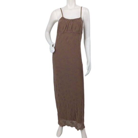 No Boundaries Maxi Slip Mesh Dress Size M Floral Velvet Y2K Babydoll Fairycore - Picture 1 of 9